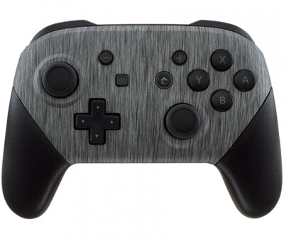 ''Metallic Silver'' Soft Touch Nintendo PRO Switch Custom Controller Unique Design