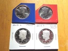 2015 P D S S Silver & Clad Proof Kennedy Half Dollar 4 Coin Set Mint Cello PDSS