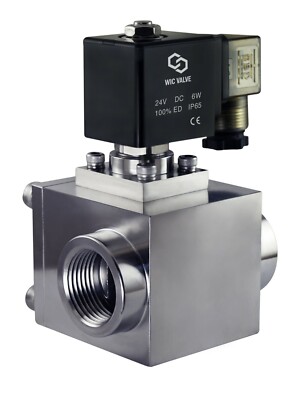 1'' High Pressure Stainless 940 PSI Energy Save Electric Solenoid Valve NC 24V DC