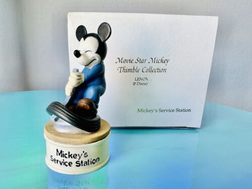 Lenox/Disney Movie Star Mickey Mouse Thimble Collection SERVICE STATION Figure - Picture 1 of 9