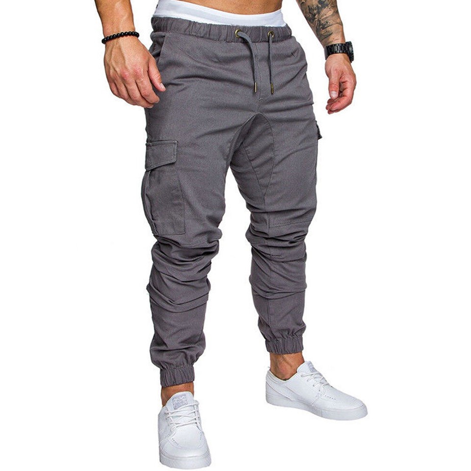 Men's Casual Pencil Joggers Pants Sweatpants Cargo Combat Trousers