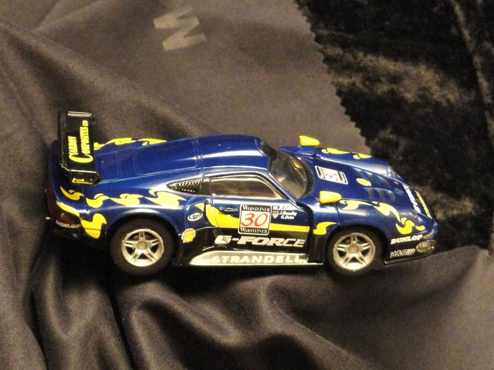 Alta Velocidad Porsche 911 GT1 Diecast modelo Mobil 1 librea de carrera escala 1/43 Foto 4 de 4