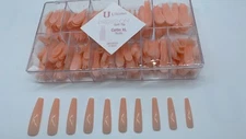 Press on Tips Coffin Soft Tip Extra Long Nude 300pc Size 0-10 ÚLTIMO