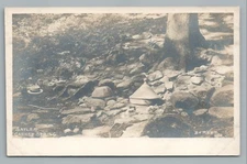 “Sayles Garnet Spring” Mysterious Photo RPPC Boater Hat—Artesian Well 1910s