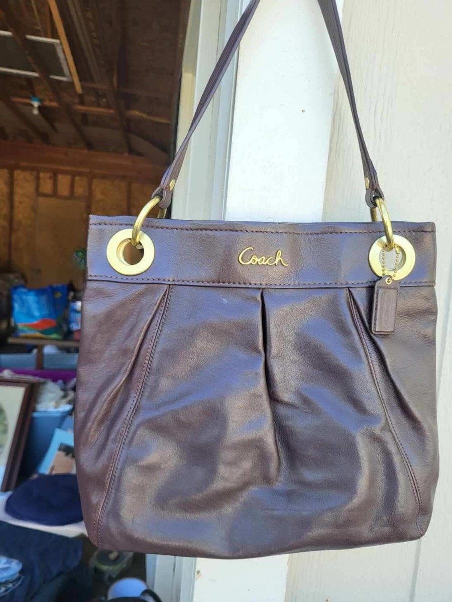 Coach Ashley Hippie Hobo Brown Leather Crossbody Shoulder Bag