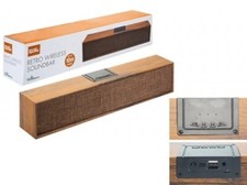 Retro Vintage Sound Republik Wood Soundbar Fabric TV Home Audio Wireless 921155