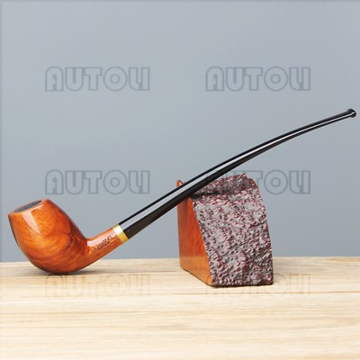 26cm(10'')Long Stemed Reading Pipe Churchwarden Tobacco/Smoking Pipe+Pipe Pouch
