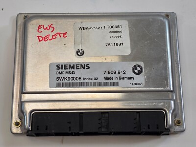 BMW MS43 M54B30 3.0 ECU DME E46 330i 330ci E39 530i Factory With  No EWS