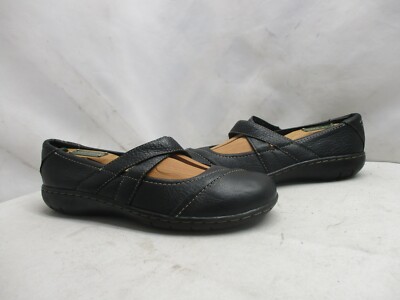 Clarks Black Leather Slip On Mary Janes Womens Sz 6.5 M Style 39256 | eBay