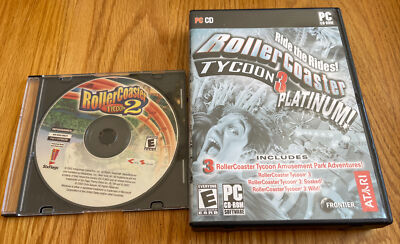  RollerCoaster Tycoon 3&2 Platinum PC CD-ROM 2006 Atari Frontier Windows 98/XP