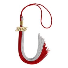 Endea Graduation Red/Grey Tassel With Gold Date Drop