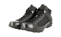 Prada HIGH-TOP Sneaker Wander Schuhe Stiefelette Schwarz Leder Neu 8,5 42,5 43