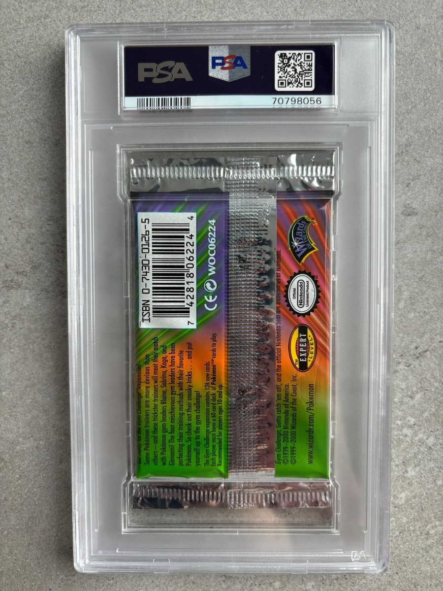 Pokemon Gym Challenge 1st Edition booster pack Blaine Art PSA 9 | eBay