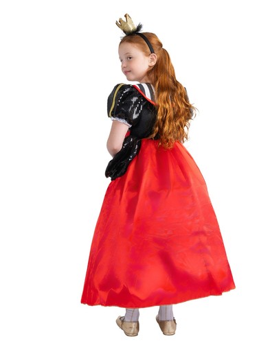 Dress Up America Queen of Hearts Costume for Girls - Red Queen Costume for Kids - Picture 3 of 3