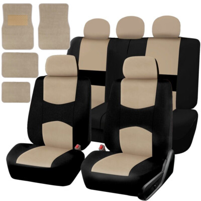 Universal Car Seat Covers Carpet Floor Mats Set Full Interior