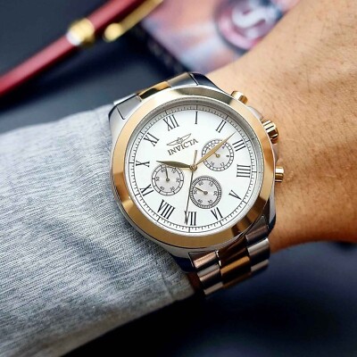Invicta Specialty Chronograph Original and New!! Silver/Gold Mens Watch