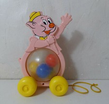 ancien jouet à tirer petit cochon Disney vintage