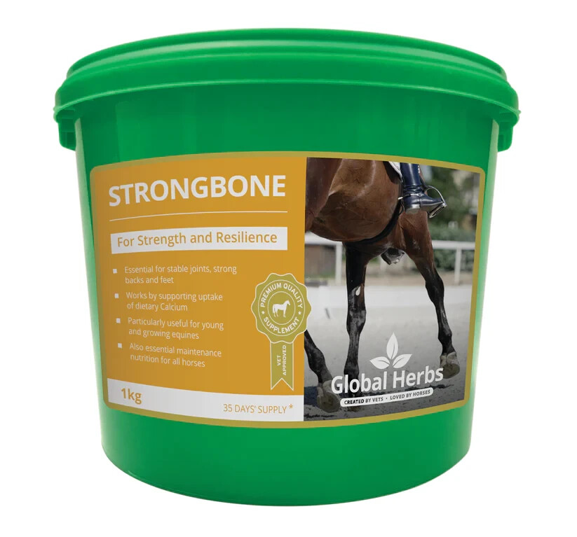 Global Herbs Strongbone For Strength and Resilience Horse Supplement 1kg