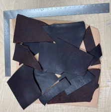 SCRAPs THICKNESS 9/10 OZ  Cowhide Latigo Dark Brown FULL GRAIN  TOOLING  Leather