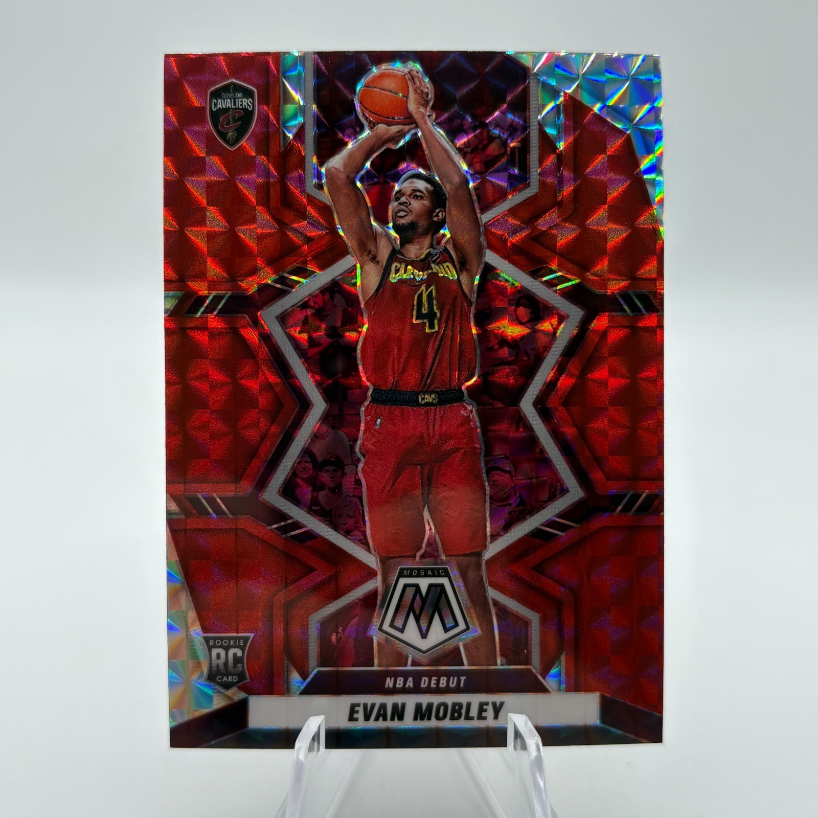 2021-22 Panini Mosaic NBA Debut Red Mosaic Prizm Evan Mobley #263 Rookie RC