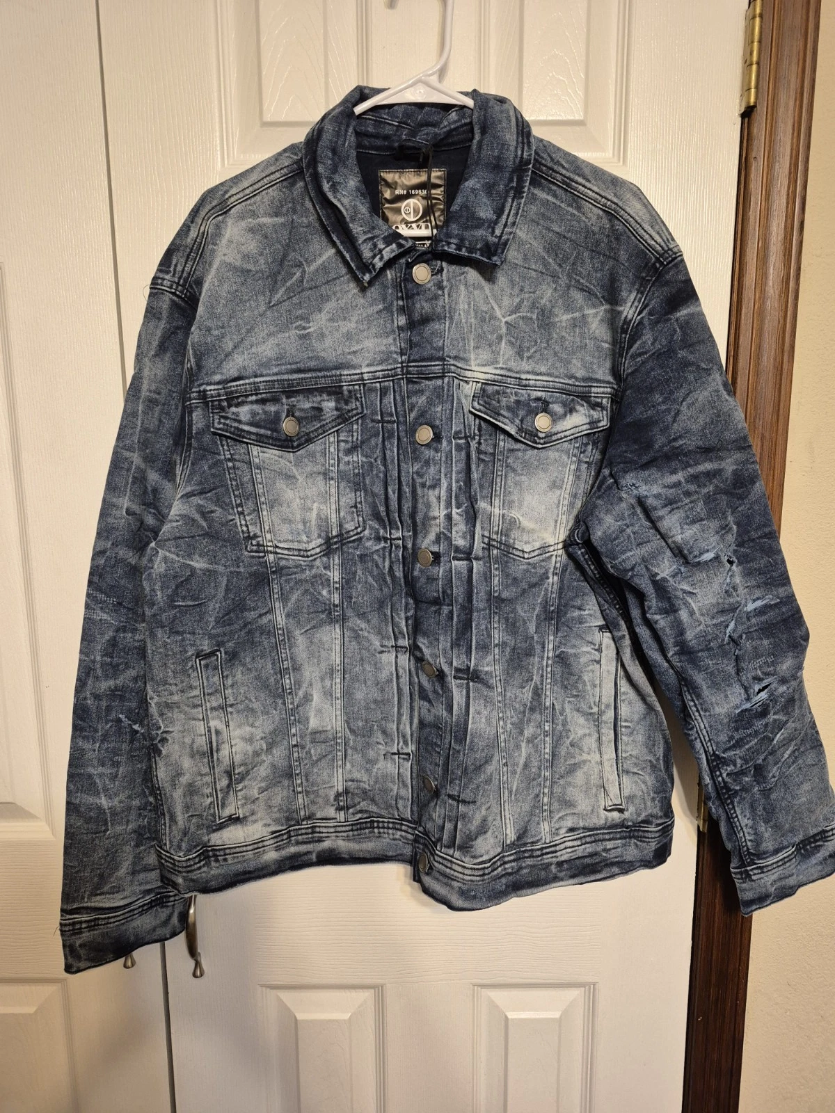 Oxyd Men's Premium Denim Distressed Jacket Size 2XL