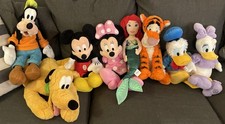 Lot 8 Disney Store Plush Mickey Minnie Goofy Donald Daisy Pluto Ariel Tiggerr 22