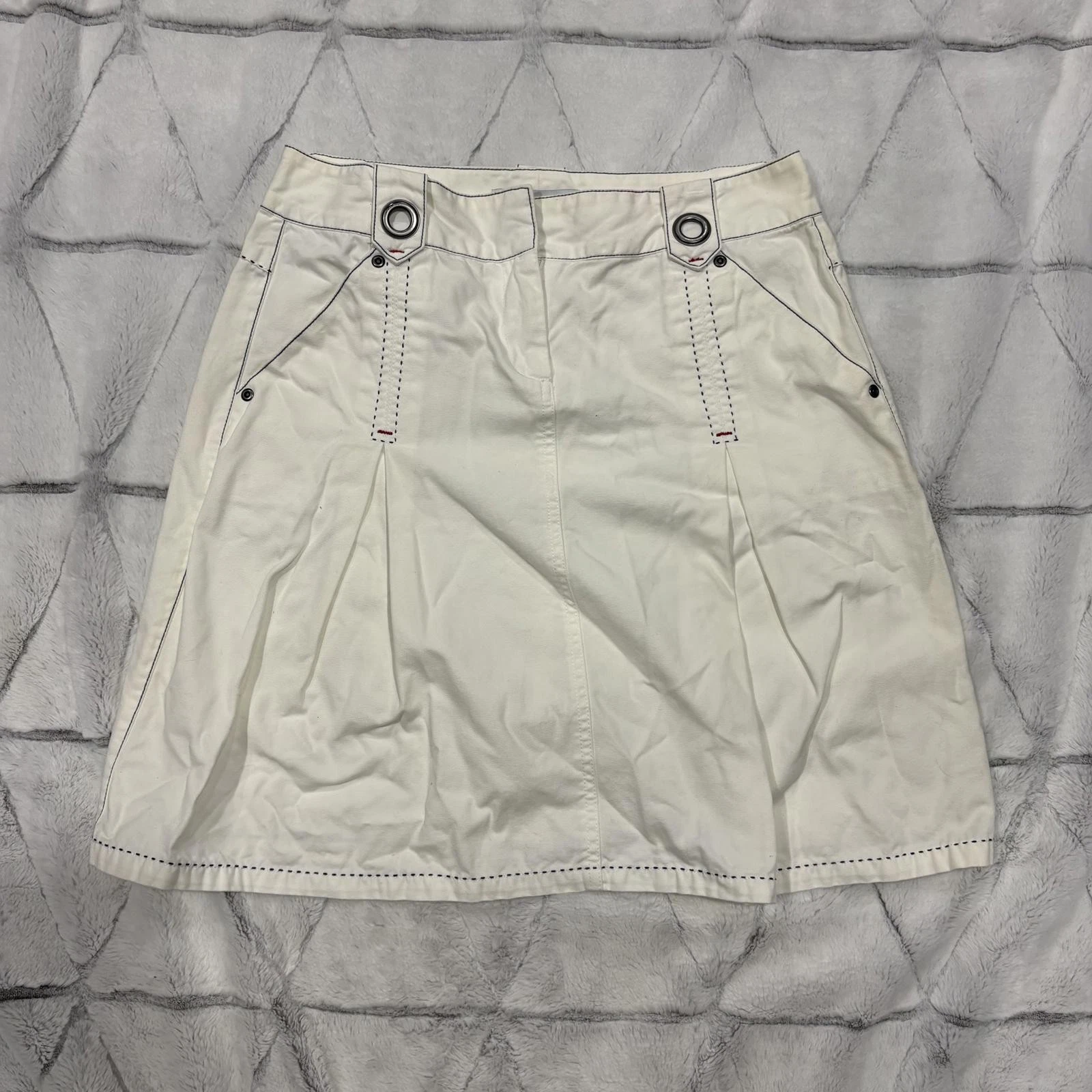 Cabi White Cotton Skirt Women Size 6 Casual Stylish 100% Cotton
