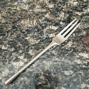 Hackman Finland Stainless Steel Fork Satin Finish Silver Etched Handle Reusable