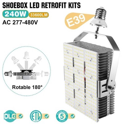 277-480V 240W LED Shoebox Retrofit Kit Light Commercial Street Area Pole Fixture