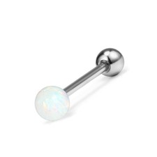 F136 Titanium Multicolor Round White Opal Tongue Rings Piercing Jewelry for M...