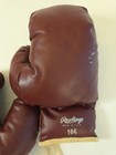 VTG Rawlings 106 Brown Burgundy Lace-Up Boxing Gloves Leather *See Measurements — photo 3