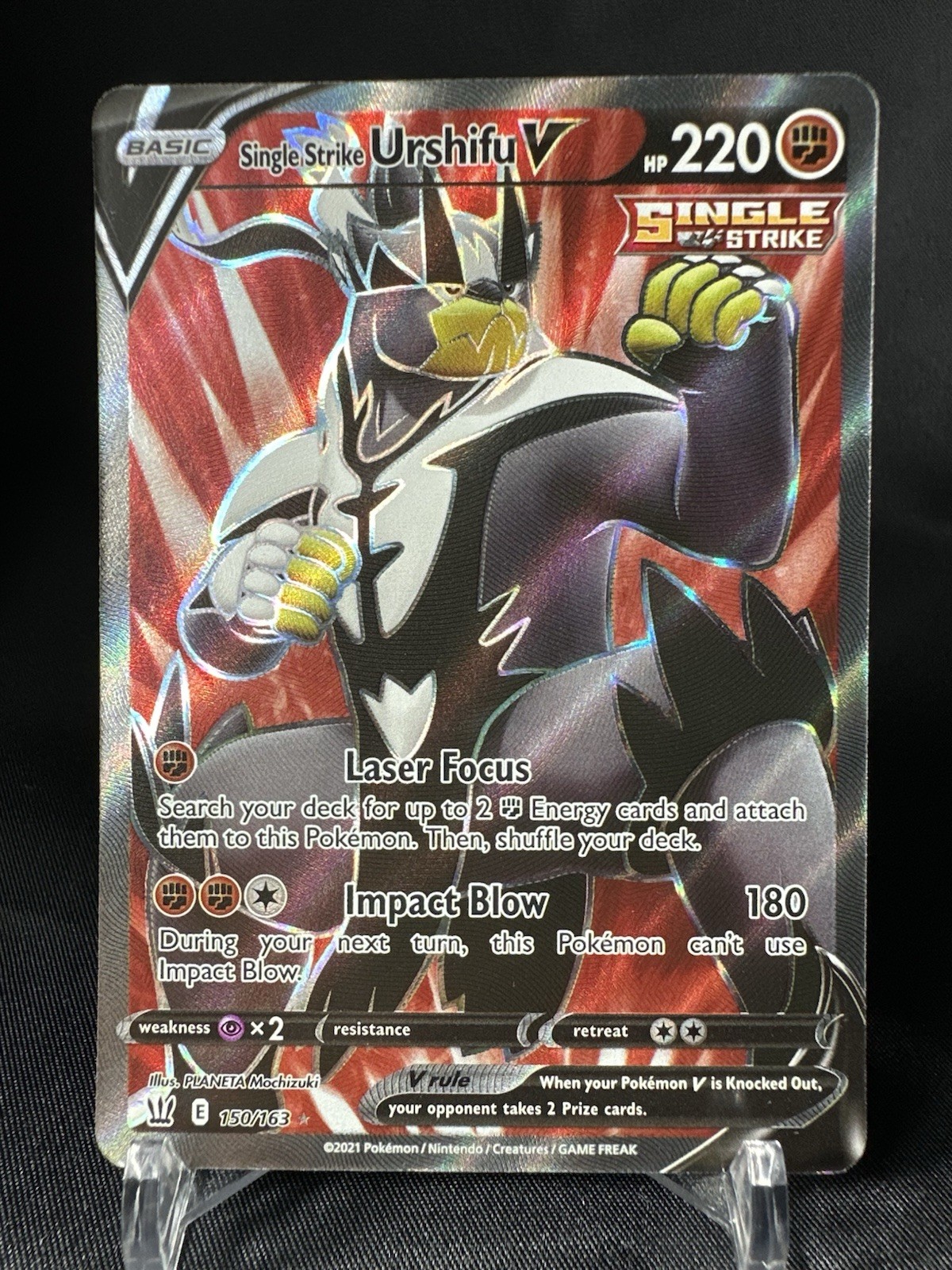 Pokemon TCG Single Strike Urshifu V Full Art Ultra Rare 150/163 Battle Styles NM