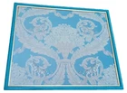 Rubelli Venice blue satin damask Sandokan frame and glass 68 x 57 cm tiger