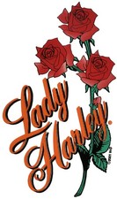 Harley-Davidson Sticker Roses Lady 7 x 5 cm Roses Decal Sticker Red Green Helmet 