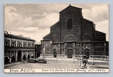 Antique Italy Postcard BOLOGNA Piazza S Petronio Church 1904