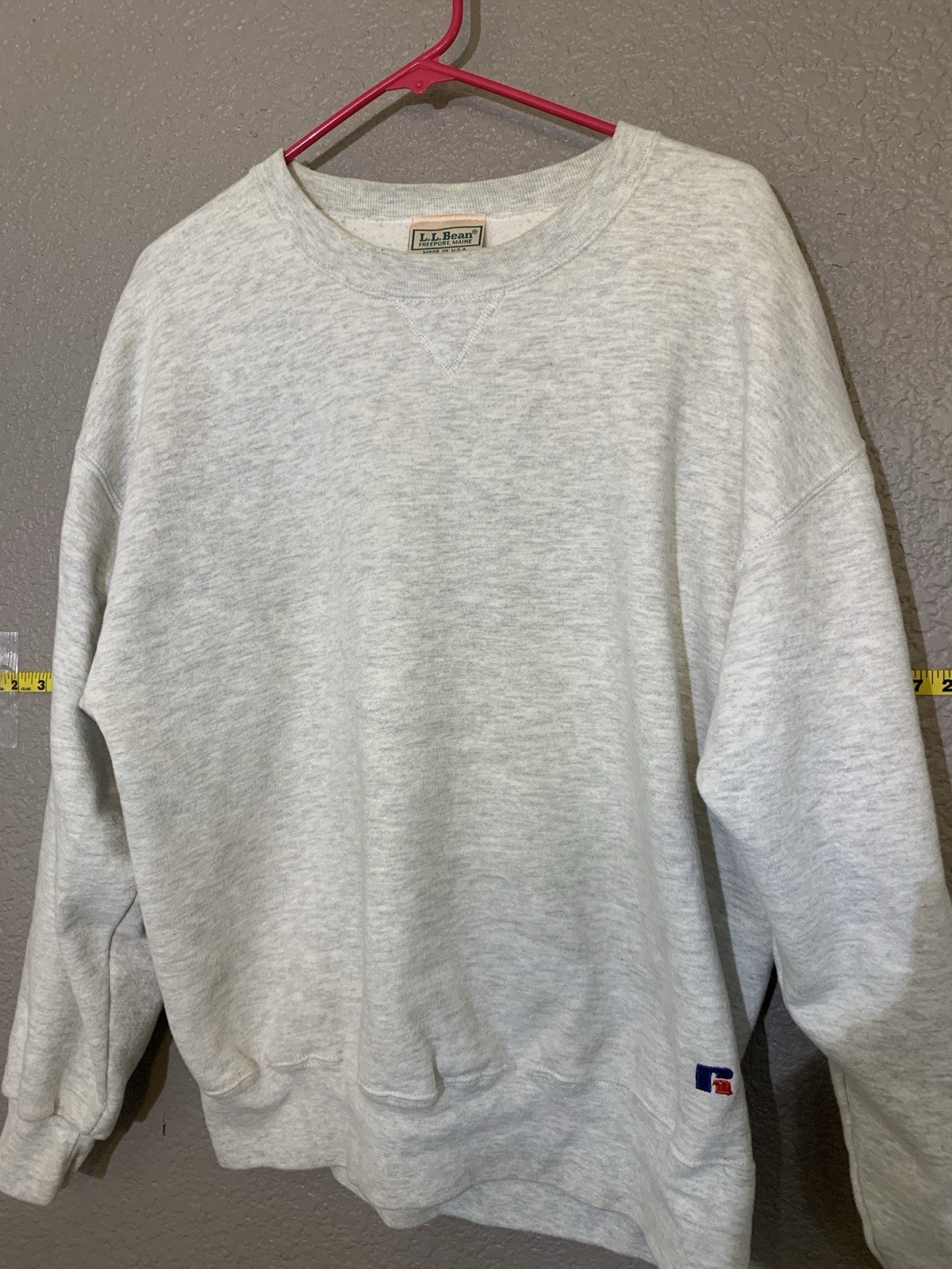 Vintage LL Bean Russell Athletic Gray Crewneck Sweatshirt USA Made XLarge