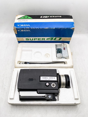 NOB Vintage Yashica Super-40 Electric Zoom Super 8 Camera w Remote & Box JAPAN