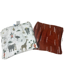 Little Unicorn Bamboo Rayon Muslin Swaddle Blankets Safari Print 2 Pack