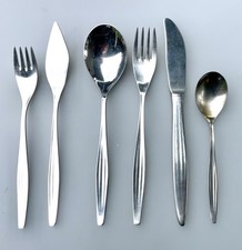 WMF 4200 "Atlanta", mazzo 6 pezzi, acciaio inox, design W. Wagenfeld 1953,