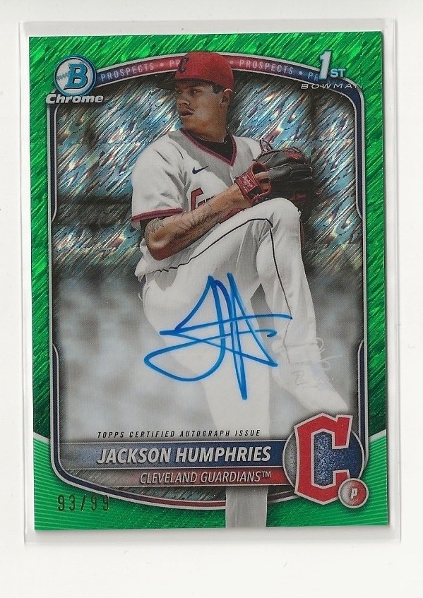 2025 Bowman Chrome Jackson Humphries 1st Auto Green Shimmer 93/99 #CPA-JHU