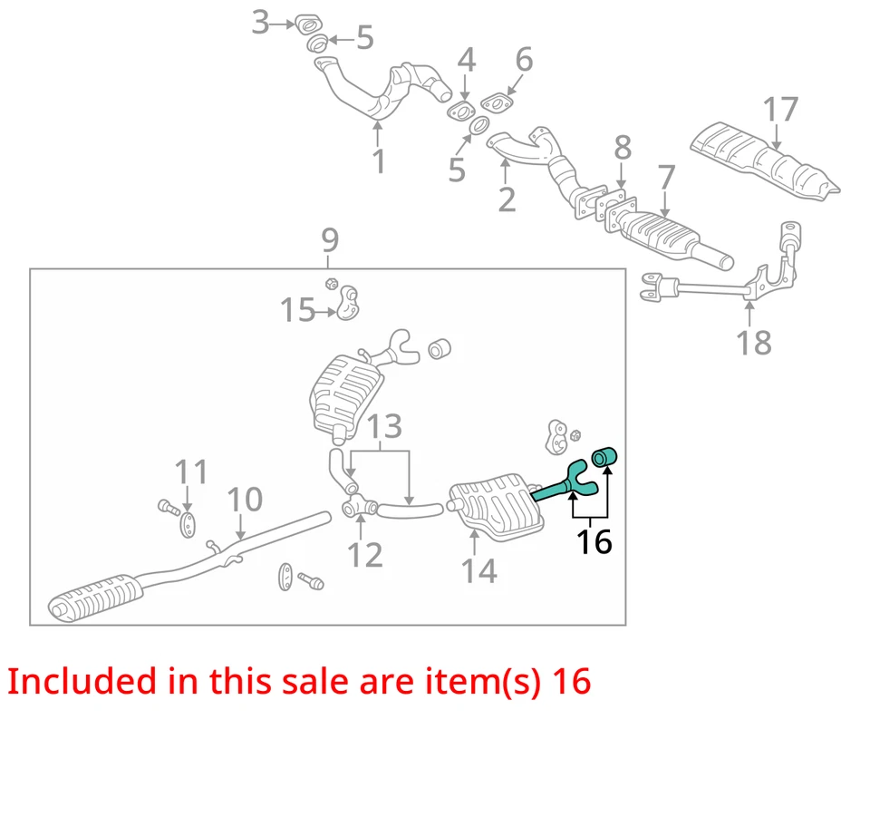 KIT DE EXTENSIÓN CADILLAC SEVILLA 1998-2004 TUBO DE ESCAPE EXH 88959311 - NUEVO OEM Foto 2 de 3