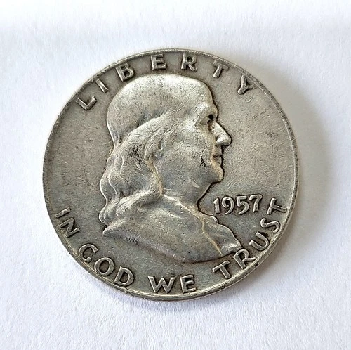 Benjamin Franklin 1957D Half Dollar Circulated Halve Quick Shipping