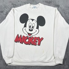 Vintage Disney Character Fashions Sweatshirt Mens OSFA White Mickey Mouse Retro