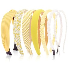 7 PCS Yellow Headbands For Women Girls Fashion Non Slip Hairbands Accessories