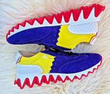 Christian Louboutin Loubishark Suede Sneakers Men Blue Red White Yellow Designer