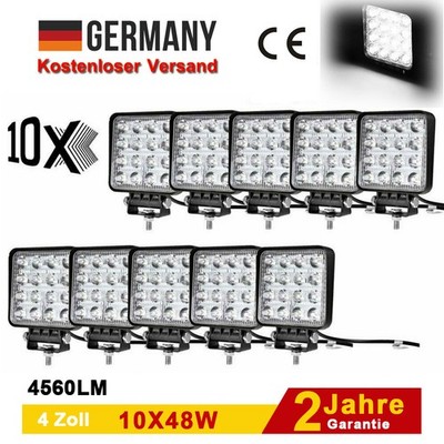 10X 48W 12V/24V LED Arbeitsscheinwerfer Offroad Scheinwerfer Traktor LKW Bagger