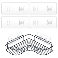 COMNICO 4 Pack Shower Caddy Adhesive Hooks Replacement, Strong Self-Adhesive...