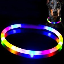 LED Light Up Dog Collar Rechargeable Glowing Pet Collar for Night Walking Safety