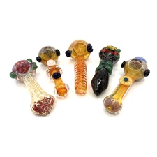 5 PCS Wholesale 5" Glass Hand Pipes Smoking Hookah Bowl Tobacco HEAVY