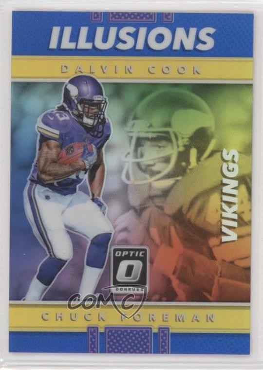 2017 Donruss Optic Illusions Blue Prizm 36/149 Chuck Foreman Dalvin Cook #5 06yt